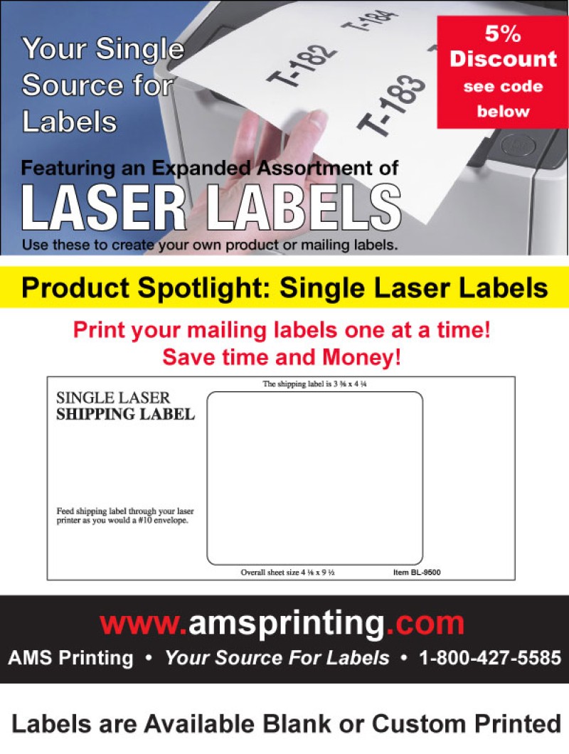 Single Laser Labels Save Time and Money!