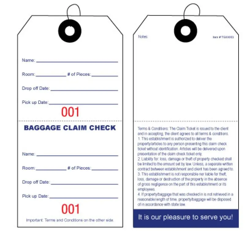 Welcome Guests with High Quality Luggage Claim Check Tags Welcome Guests with High Quality Luggage Claim Check Tags