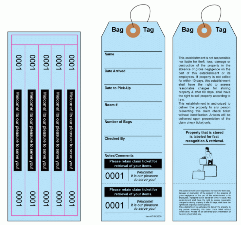 Welcome Guests with High Quality Luggage Claim Check Tags