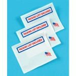 American Flag Packing List Envelopes