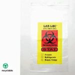 Tamper Evident Adhesive Closure "BIOHAZARAD" Bag