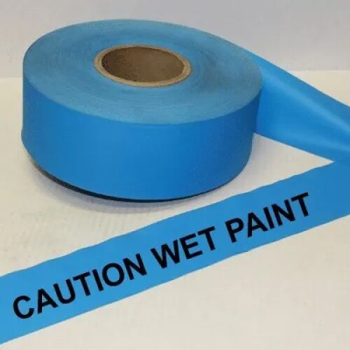 Caution Wet Paint Tape, Fl. Blue - AMS Printing