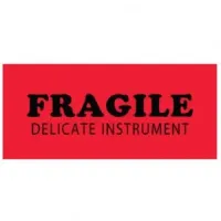 Red Fluores. "FRAGILE DELICATE INSTRUMENTS" Label