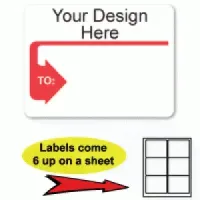 Red Colored Border Arrow Laser Label (LLML-12)