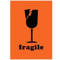 Fluorescent Orange "FRAGILE" Label   
