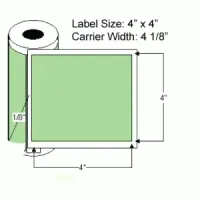 4"x4" Pink Thermal Transfer Labels on Rolls, Perf 
