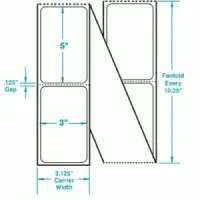 3" x 5" Thermal Transfer Labels Fanfolded