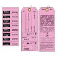 Pink Bag Identification Tags, Manifold Construction with 8 Labels