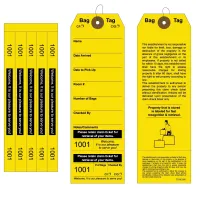 Superior Bag Claim Check Tags with 5 labels, Yellow