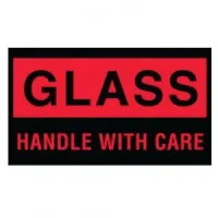 "GLASS HANDLE WITH CARE" Label 