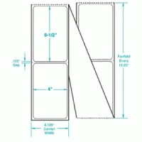 4" x 6.5" Thermal Transfer Labels Fanfolded 