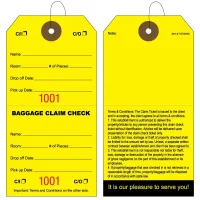 Baggage Claim Check Tags-In English Yellow
