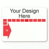 Checkered Red Colored Border Arrow Label (JML-2)