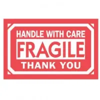 "HANDLE WITH CARE FRAGILE THANK YOU" Label 