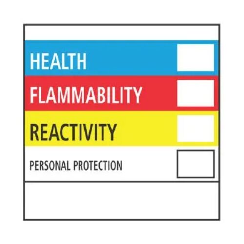 "Health Flammability Reactivity" Label AMS Printing