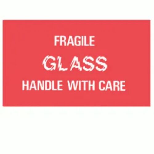 "FRAGILE GLASS HANDLE WITH CARE" Label AMS Printing