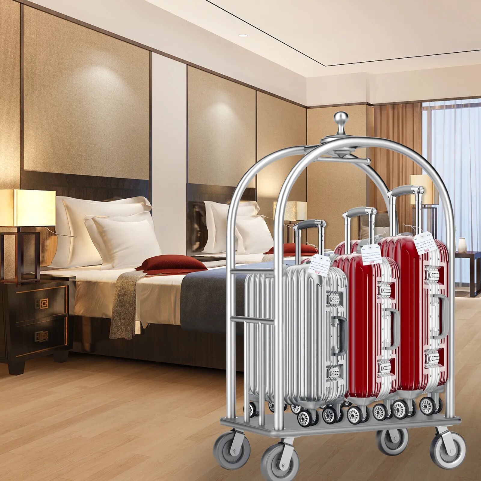 Baggage claim check tags with knotted string attached to tag AMS Printing