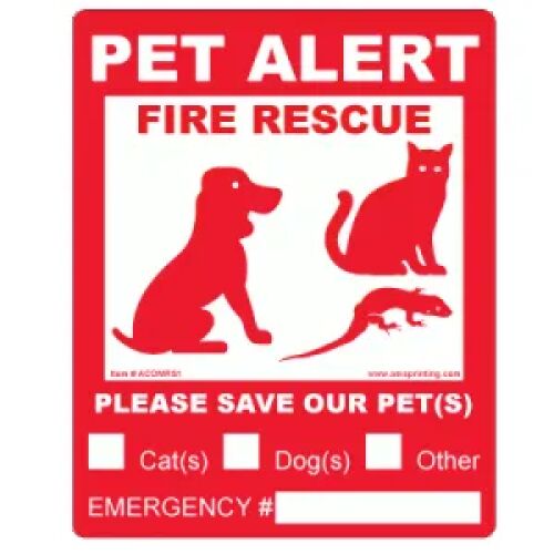 Pet Window Decal:Pet Alert, Pet Fire Rescue Label - AMS Printing Pet Window Decal:Pet Alert, Pet Fire Rescue Label - AMS Printing
