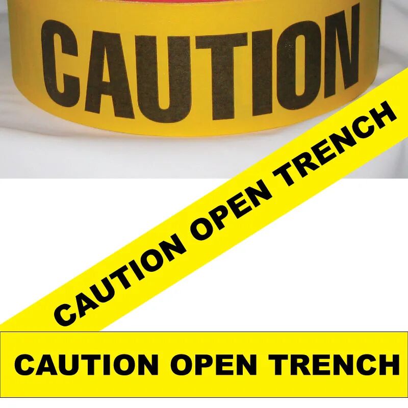 Caution Open Trench Tape, Fl. Yellow AMS Printing