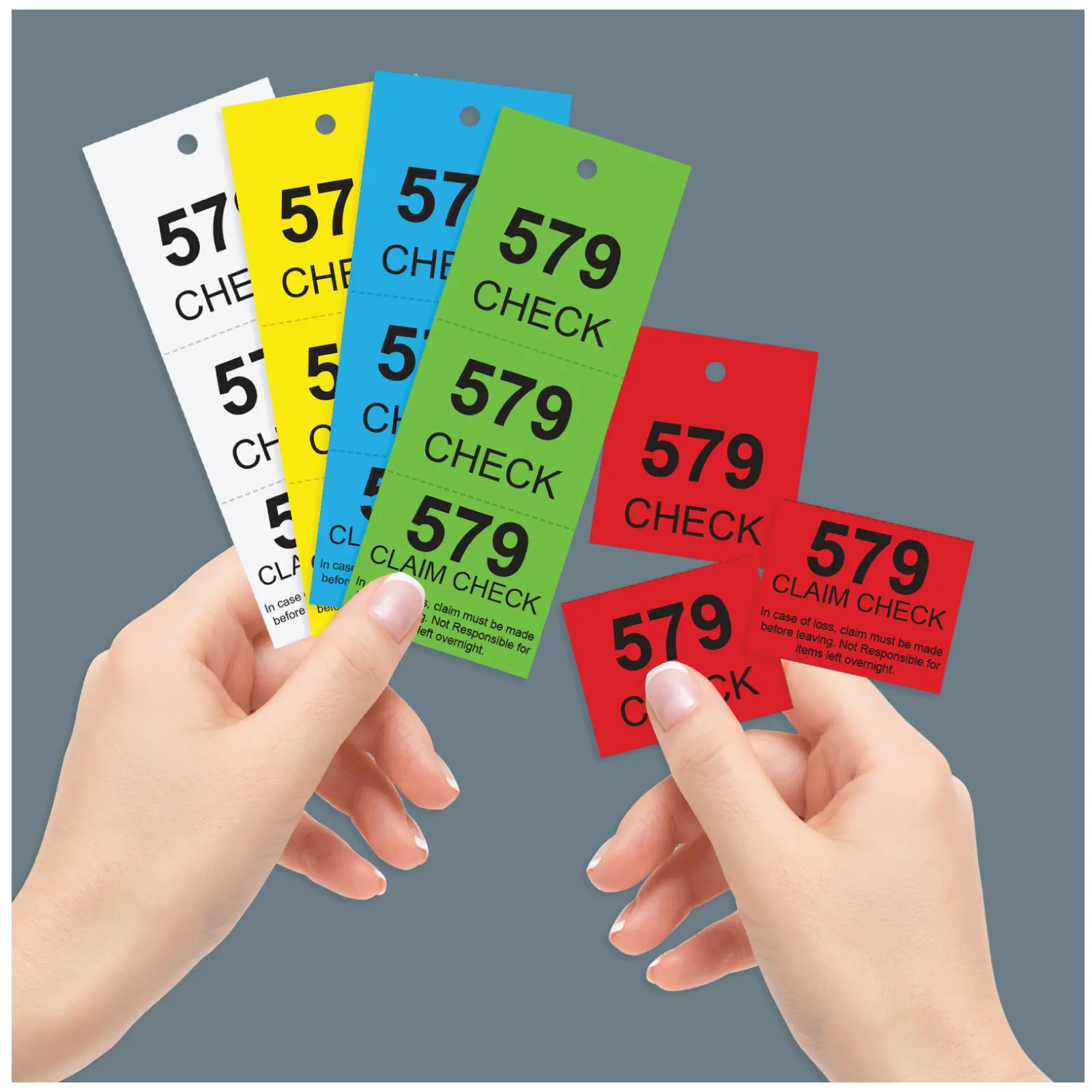 Coat Check Tags, Colors Stock - AMS Printing