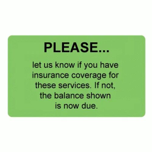 Insurance Patient Responsibility Labels AMS Printing