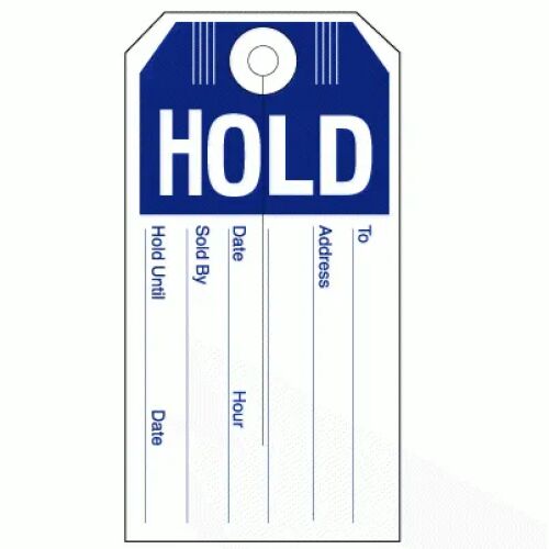 Sold or Hold Tags AMS Printing