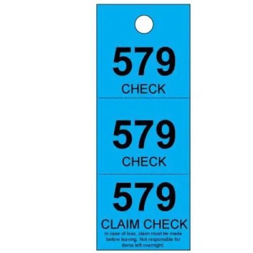 Coat Check Tags, Colors Stock - AMS Printing