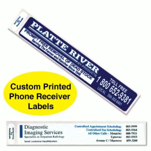 Custom printed 1 up Receiver Phone Labels AMS Printing