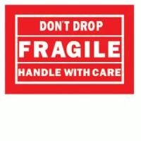 "DONT DROP FRAGILE HANDLE WITH CARE" Label   