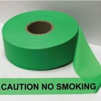 Caution No Smoking Tape, Fl. Green 