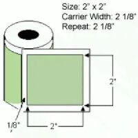 2" x 2" Thermal Transfer Labels on Rolls, Perfor 