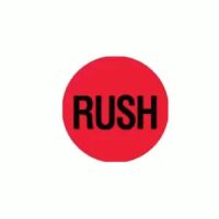Fluorescent Red "RUSH" Label  