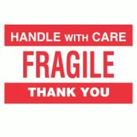 "HANDLE WITH CARE FRAGILE THANK YOU" Label  