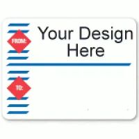 Red & Blue Colored Border Diamond Label (ML-9)