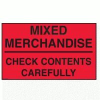 "Mixed Merchandise Check Contents" Label 