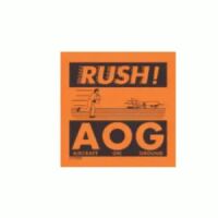Fl. Orange "Rush Aircraft on Ground" Label 