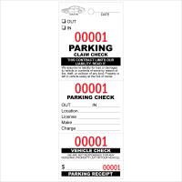 4 Part Parking & Claim Check Tags, White, 6 3/4" x 2 1/2"