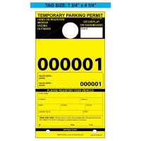 Temporary Paper Parking Permits - Mirror Hang Tags, Fluorescent Colors