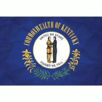 Kentucky Flag with Pole Hem & Gold Fringes