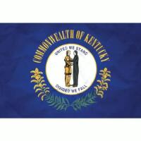 Kentucky Flag with Pole Hem & Gold Fringes