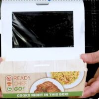 Take-out containers for microwave or oven cooking