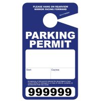 Large Thick Plastic Parking Permits with UV Varnish - Numbered
