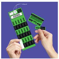 Green Colored Bag Claim Tag - 15 up Label & Tag Combo