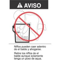 "AVISO - Ninos pueden caer..."  Spanish Label    