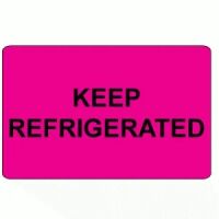 "Keep Refrigerated" Fluorescent Pink Label