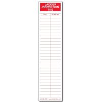 Ladder Inspection Labels, High Visibility Red on White Vinyl