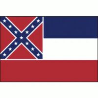 Mississippi Flag with Pole Hem & Gold Fringes