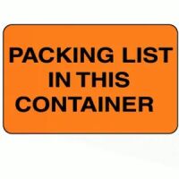 "Packing List In This Container" Label     
