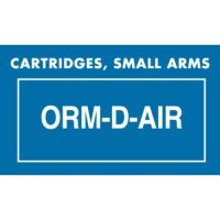 "Cartridges, Small Arms ORM-D-AIR" Label  
