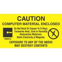 "CAUTION COMPUTER MATERIAL ENCLOSED" Labels 